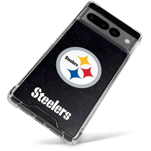 NFL Pittsburgh Steelers Distressed Google Pixel 7 Pro Clear Case